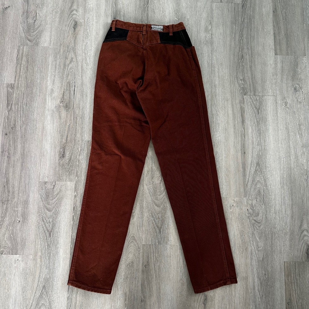 Rocky Mountain Western Jeans Womens 26 Rust Brown Good High Rise Contrast Panel